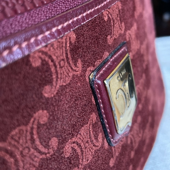 Celine Wine Suede Logo Crossbody - Picture 15 of 17